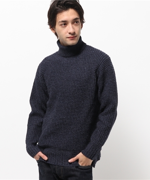 JUNRED（ジュンレッド）の「ハンドウォッシュメランジタートルニット（ニット/セーター・メンズ・グレー/ベージュ/ネイビー・SMALL/MEDIUM/LARGE）」の11枚目の写真