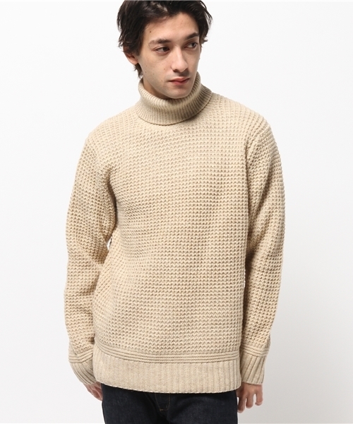 JUNRED（ジュンレッド）の「ハンドウォッシュメランジタートルニット（ニット/セーター・メンズ・グレー/ベージュ/ネイビー・SMALL/MEDIUM/LARGE）」の12枚目の写真