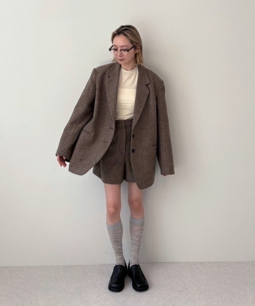 Herringbone Wool Jacket（テーラードジャケット）｜anuke（アンヌーク