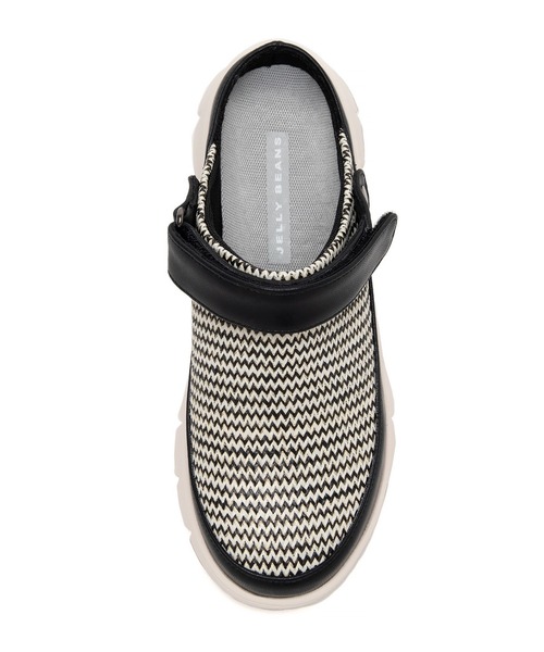 JELLY BEANS(ジェリービーンズ)の「2WAYベルト付きクロッグサボミュールシューズ(215-53158)JELLY BEANS(ジェリービーンズ)(サンダル・レディース・ブラック×ホワイト/ベージュ/アイボリー・S/L/M)」の10枚目の写真