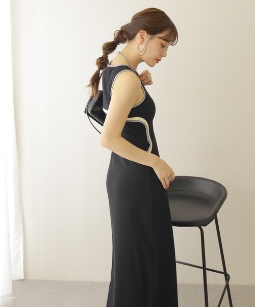 onit / LAYERD DRESS ブラックノースリーブロングワンピース onit / LAYERD DRESS ブラックノースリーブロングワンピース