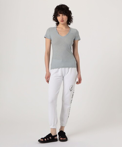 JAMES PERSE(ジェームスパース)の「スラブジャージー VネックTシャツ WUA3037(Tシャツ/カットソー・レディース・ライトグレー/グレー・0/1)」の8枚目の写真
