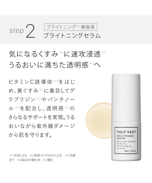 TOUT VERT（トゥヴェール）の「トゥヴェール 薬用美白・ホワイトニング4点セット（薬用ホワイトニングローションαEX、ブライトニングセラム、ナノエマルジョン ディープ、エッセンスセレクトゲル モイスト）（スキンケアキット/ギフトセット・レディース・その他・FREE）」の6枚目の写真
