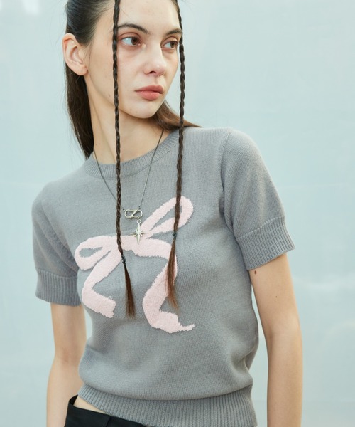 ニット セーター L9 RIBBON MIX HALF KNIT レディース L9 RIBBON MIX HALF KNIT（ニット/セーター）｜LARTIGENT