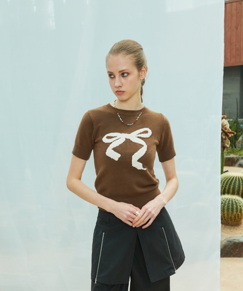 ニット セーター L9 RIBBON MIX HALF KNIT レディース L9 RIBBON MIX HALF KNIT（ニット/セーター）｜LARTIGENT