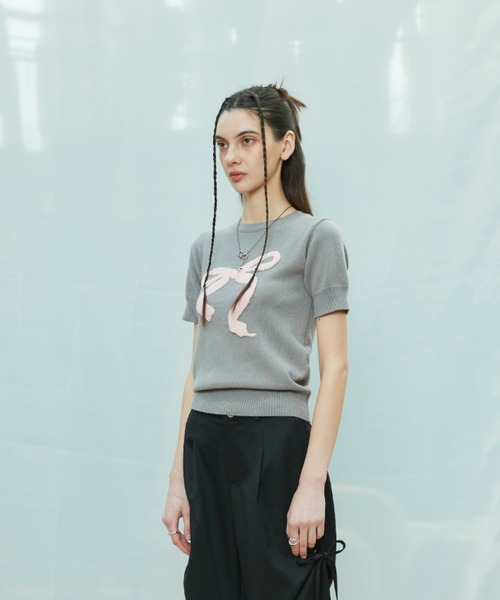 LARTIGENT(ラーティゼン)の「L9 RIBBON MIX HALF KNIT(ニット/セーター・レディース・グレー/ブラック/ブラウン・FREE)」の11枚目の写真