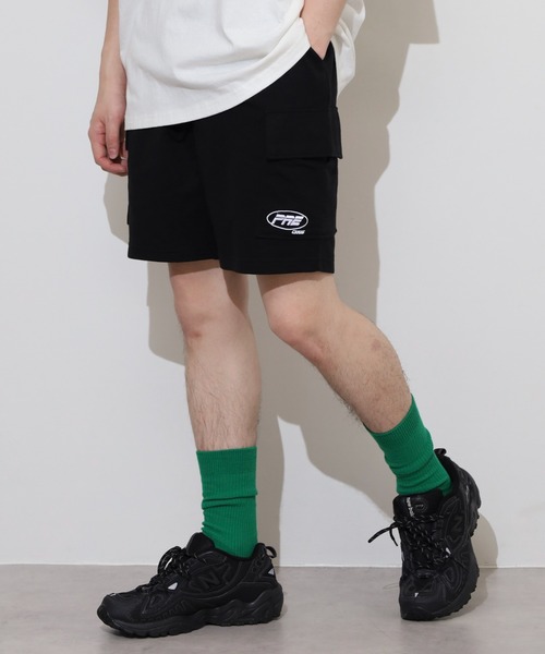 FUNALIVE（ファンアライブ）の「ミニ裏毛 ロゴ カーゴ ハーフパンツ（スウェットパンツ・メンズ・ブラック/グレー/ネイビー/オリーブ・LL/L/M）」の2枚目の写真