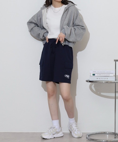 FUNALIVE（ファンアライブ）の「ミニ裏毛 ロゴ カーゴ ハーフパンツ（スウェットパンツ・メンズ・ブラック/グレー/ネイビー/オリーブ・LL/L/M）」の19枚目の写真