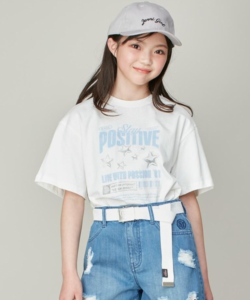 SISTER JENNI(SISTER JENNI)の「【コットン100%】ロックプリントビッグT(Tシャツ/カットソー・キッズ・オフホワイト/サックスブルー/チャコールグレー・130cm/150cm/160cm/140cm)」の2枚目の写真