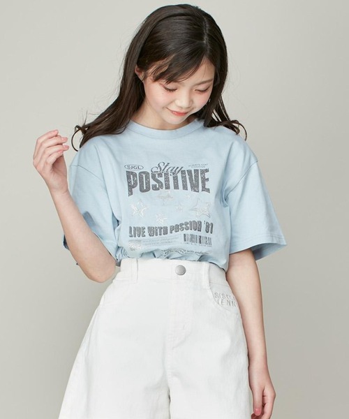 SISTER JENNI(SISTER JENNI)の「【コットン100%】ロックプリントビッグT(Tシャツ/カットソー・キッズ・オフホワイト/サックスブルー/チャコールグレー・130cm/150cm/160cm/140cm)」の3枚目の写真