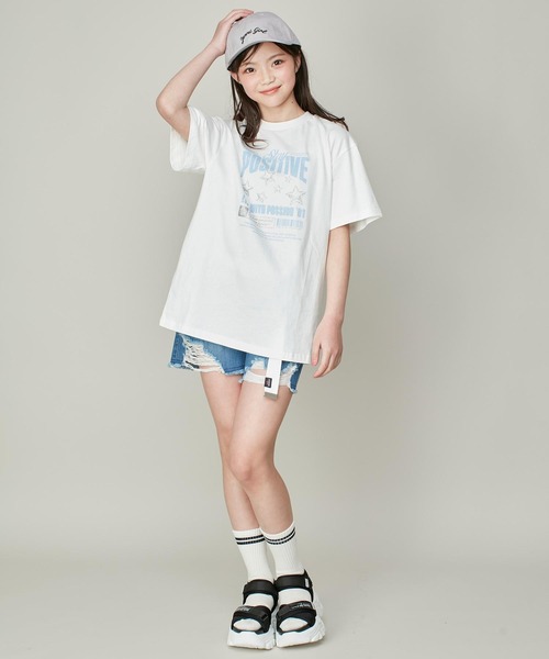 SISTER JENNI(SISTER JENNI)の「【コットン100%】ロックプリントビッグT(Tシャツ/カットソー・キッズ・オフホワイト/サックスブルー/チャコールグレー・130cm/150cm/160cm/140cm)」の9枚目の写真