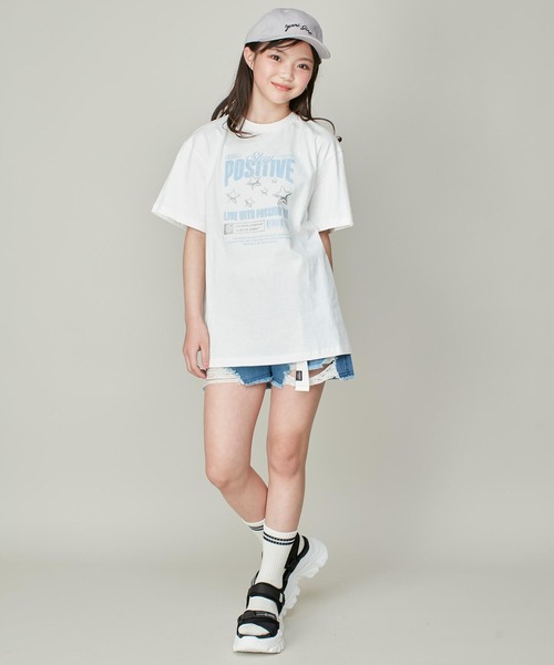SISTER JENNI(SISTER JENNI)の「【コットン100%】ロックプリントビッグT(Tシャツ/カットソー・キッズ・オフホワイト/サックスブルー/チャコールグレー・130cm/150cm/160cm/140cm)」の10枚目の写真