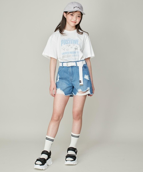 SISTER JENNI(SISTER JENNI)の「【コットン100%】ロックプリントビッグT(Tシャツ/カットソー・キッズ・オフホワイト/サックスブルー/チャコールグレー・130cm/150cm/160cm/140cm)」の11枚目の写真