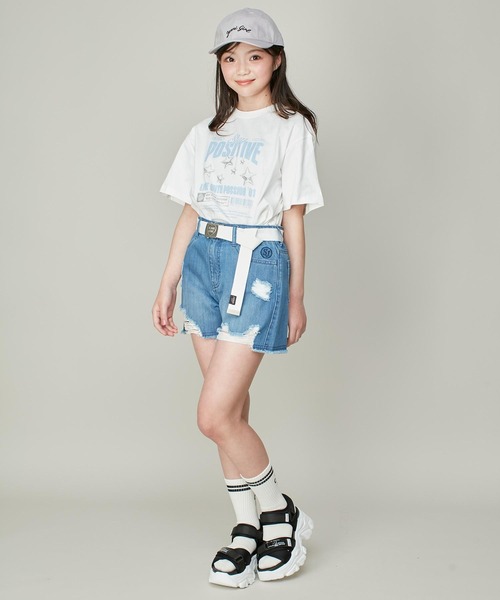 SISTER JENNI(SISTER JENNI)の「【コットン100%】ロックプリントビッグT(Tシャツ/カットソー・キッズ・オフホワイト/サックスブルー/チャコールグレー・130cm/150cm/160cm/140cm)」の12枚目の写真