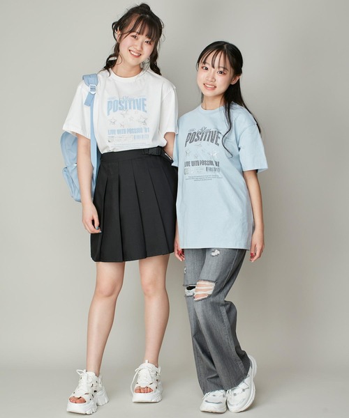 SISTER JENNI(SISTER JENNI)の「【コットン100%】ロックプリントビッグT(Tシャツ/カットソー・キッズ・オフホワイト/サックスブルー/チャコールグレー・130cm/150cm/160cm/140cm)」の6枚目の写真