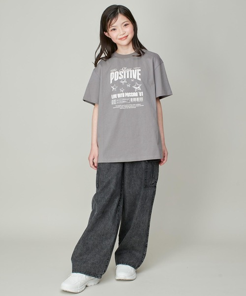 SISTER JENNI(SISTER JENNI)の「【コットン100%】ロックプリントビッグT(Tシャツ/カットソー・キッズ・オフホワイト/サックスブルー/チャコールグレー・130cm/150cm/160cm/140cm)」の14枚目の写真
