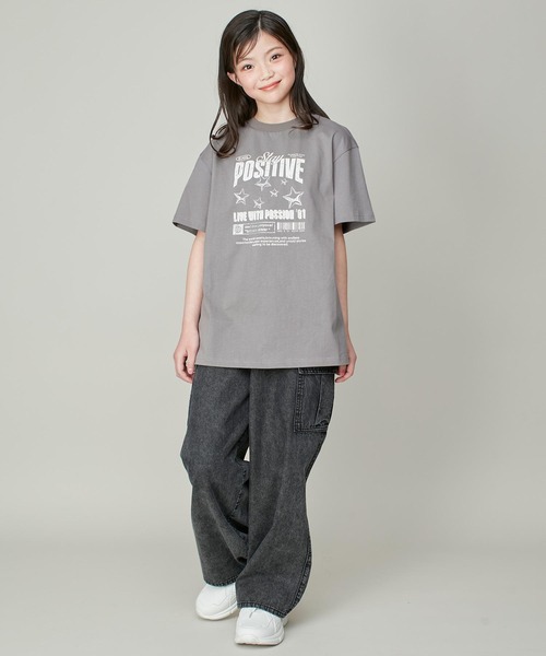 SISTER JENNI(SISTER JENNI)の「【コットン100%】ロックプリントビッグT(Tシャツ/カットソー・キッズ・オフホワイト/サックスブルー/チャコールグレー・130cm/150cm/160cm/140cm)」の15枚目の写真