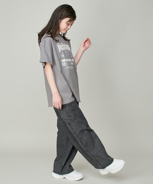 SISTER JENNI(SISTER JENNI)の「【コットン100%】ロックプリントビッグT(Tシャツ/カットソー・キッズ・オフホワイト/サックスブルー/チャコールグレー・130cm/150cm/160cm/140cm)」の16枚目の写真