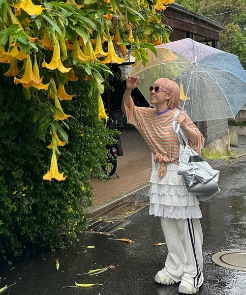 Alley Tokyo（アリートーキョー）の「マルチボーダーBIG T（Tシャツ/カットソー・レディース・グリーン/オレンジ・FREE）」の14枚目の写真