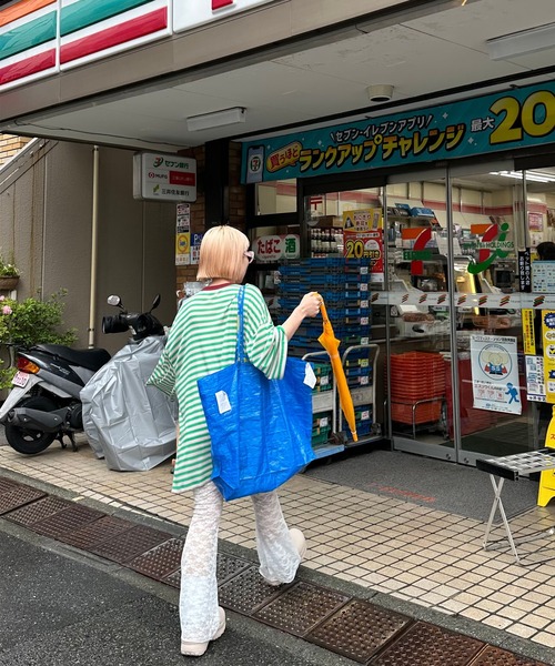 Alley Tokyo（アリートーキョー）の「マルチボーダーBIG T（Tシャツ/カットソー・レディース・グリーン/オレンジ・FREE）」の22枚目の写真