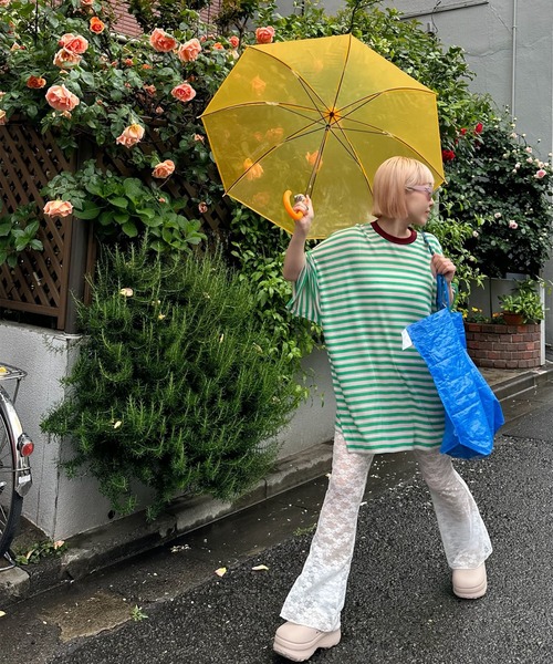 Alley Tokyo（アリートーキョー）の「マルチボーダーBIG T（Tシャツ/カットソー・レディース・グリーン/オレンジ・FREE）」の20枚目の写真
