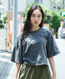ピグメントダイカットオフTシャツ クロップドTシャツ 半袖Tシャツ 秋物 秋服 2026年秋冬