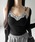me+em select�i�~�[���Z���N�g�j�́u�y �V�F�s���N�ǉ��I�Scolor �^ �J�b�v�t�� �z�z�F���[�X�N���b�v�h���u�L���~�\�[�� �^ bicolor lace cropped rib camisole�i�L���~�\�[���j�v�b�u���b�N