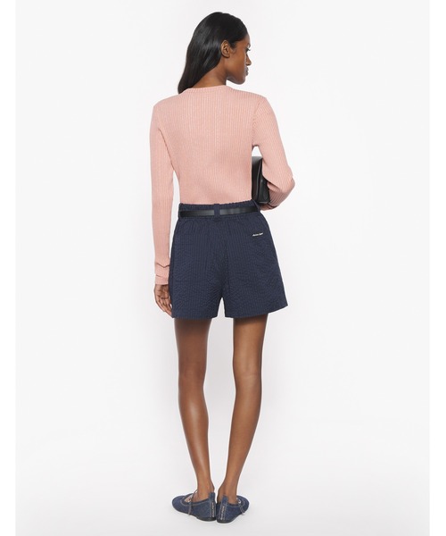 Maison Kitsune（メゾンキツネ）の「MAISON KITSUNE HANDWRITING LABEL RIBBED CARDIGAN（カーディガン/ボレロ・レディース・ピンクベージュ・XS/S/M/L/XL）」の4枚目の写真