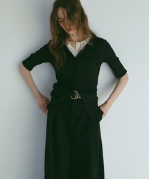 フロントスナップハーフスリーブエアリープルオーバー