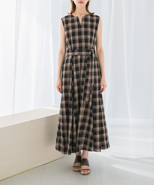 URBAN RESEARCH ROSSO WOMEN（アーバンリサーチ　ロッソ）の「『WEB限定』サマーチェックドレス（ワンピース・レディース・ブラウン系その他/ブラック・FREE）」の14枚目の写真
