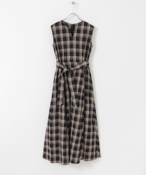 URBAN RESEARCH ROSSO WOMEN（アーバンリサーチ　ロッソ）の「『WEB限定』サマーチェックドレス（ワンピース・レディース・ブラウン系その他/ブラック・FREE）」の21枚目の写真