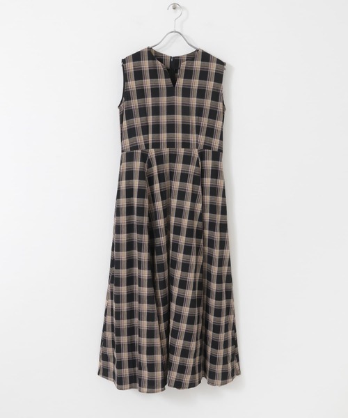 URBAN RESEARCH ROSSO WOMEN（アーバンリサーチ　ロッソ）の「『WEB限定』サマーチェックドレス（ワンピース・レディース・ブラウン系その他/ブラック・FREE）」の22枚目の写真
