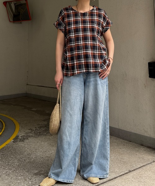 LBC(エルビーシー)の「【二の腕カバー】コットンPU袖ロールアップブラウス(シャツ/ブラウス・レディース・ブラック/オフホワイト/ネイビー/グリーン・M/L)」の14枚目の写真