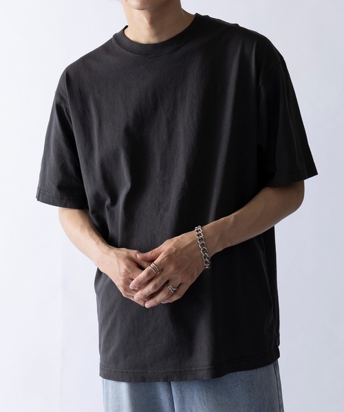 CROSS & STITCH(クロスステッチ)の「【Cross&Stitch】ピグメントダイ ヴィンテージライクTシャツ 半袖 無地 PGT-144(Tシャツ/カットソー・メンズ・ネイビー/ブラック/ナチュラル・M/L/XL)」の13枚目の写真