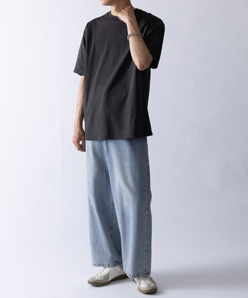 CROSS & STITCH(クロスステッチ)の「【Cross&Stitch】ピグメントダイ ヴィンテージライクTシャツ 半袖 無地 PGT-144(Tシャツ/カットソー・メンズ・ネイビー/ブラック/ナチュラル・M/L/XL)」の9枚目の写真