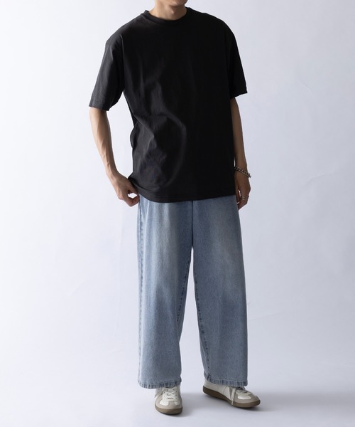 CROSS & STITCH(クロスステッチ)の「【Cross&Stitch】ピグメントダイ ヴィンテージライクTシャツ 半袖 無地 PGT-144(Tシャツ/カットソー・メンズ・ネイビー/ブラック/ナチュラル・M/L/XL)」の8枚目の写真