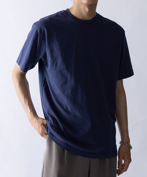 CROSS & STITCH(クロスステッチ)の「【Cross&Stitch】ピグメントダイ ヴィンテージライクTシャツ 半袖 無地 PGT-144(Tシャツ/カットソー・メンズ・ネイビー/ブラック/ナチュラル・M/L/XL)」の6枚目の写真