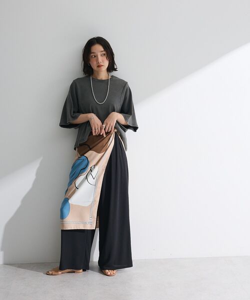 Green　Parks（グリーンパークス）の「シアーワイドパンツ（その他パンツ・レディース・チャコールグレー/ブラウン/ライトグレー/グリーン系その他3/オレンジ・FREE）」の15枚目の写真