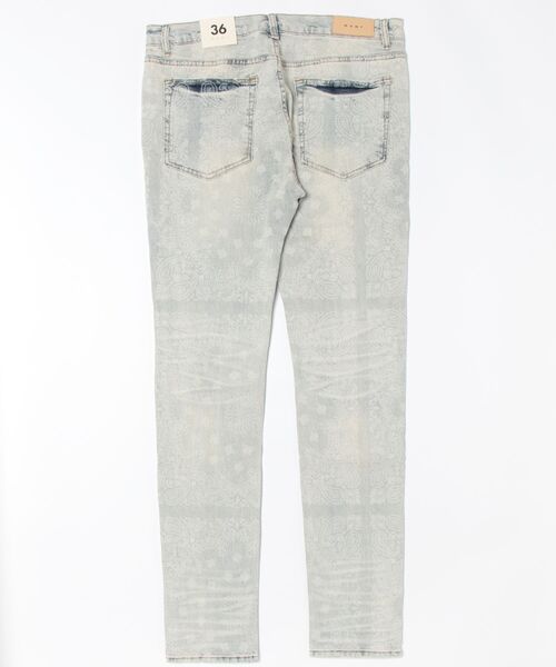 セール】【mnml】X696 PAISLEY PATTERNED SKINNY DENIM [I]（デニム 