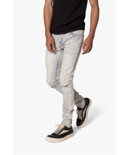 セール】【mnml】X696 PAISLEY PATTERNED SKINNY DENIM [I]（デニム