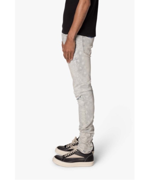 パンツ mnml PAISLEY SKINNY DENIM PANTS mnml X165 PAISLEY SKINNY DENIM BLUE