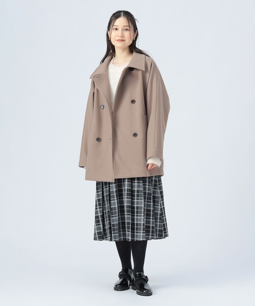 BEAMS HEART(ビームスハート)の「ミドル スタンド コート(その他アウター・レディース・ブラウン系その他4/ブラック/ブラウン・FREE)」の8枚目の写真