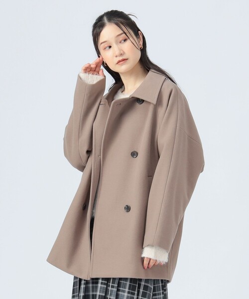 BEAMS HEART(ビームスハート)の「ミドル スタンド コート(その他アウター・レディース・ブラウン系その他4/ブラック/ブラウン・FREE)」の10枚目の写真