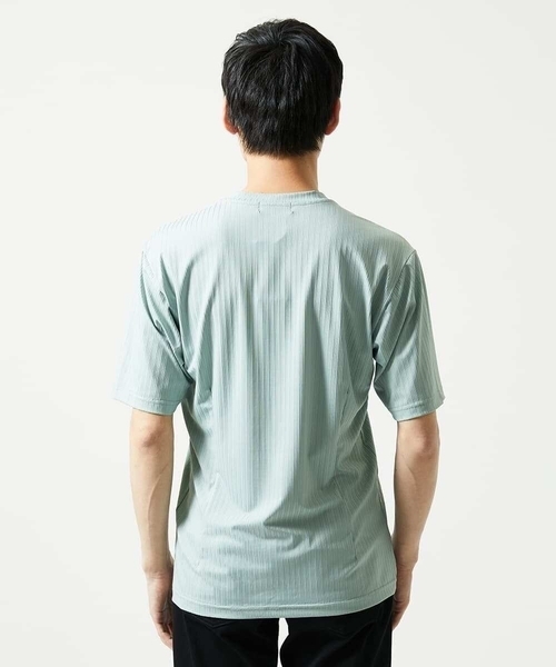 MK MICHEL KLEIN HOMME （エムケーミッシェルクランオム）の「【洗える】ハリヌキテレコＶネック半袖（Tシャツ/カットソー・メンズ・ミント/ブラック/ブルー・48/46/51）」の5枚目の写真