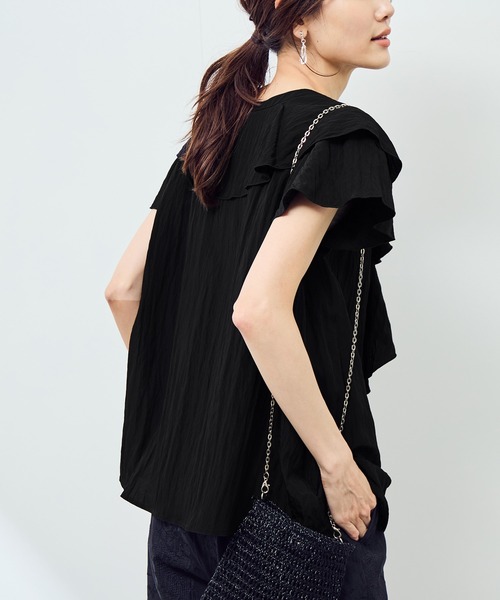 ROPE' PICNIC(ロペピクニック)の「【emur/エミュール】ランダムラッフルブラウス(シャツ/ブラウス・レディース・オフホワイト/ブラック/ライトグリーン・38)」の10枚目の写真