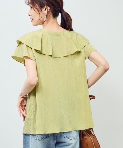 ROPE' PICNIC(ロペピクニック)の「【emur/エミュール】ランダムラッフルブラウス(シャツ/ブラウス・レディース・オフホワイト/ブラック/ライトグリーン・38)」の22枚目の写真