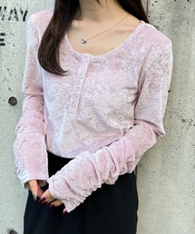 solleim（ソルレム）の「[26SS新色追加]シアーベロアヘンリーネックロンT（Tシャツ/カットソー）」