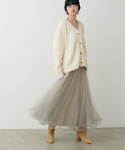 LARUTA（ラルータ）の「【LARUTA】ボリュームチュールスカート（スカート・レディース・ネイビー/ブラック/オフホワイト/グレー/ブラウン/その他1/ピンクベージュ・FREE）」の3枚目の写真