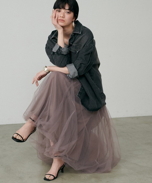 LARUTA（ラルータ）の「【LARUTA】ボリュームチュールスカート（スカート・レディース・ネイビー/ブラック/オフホワイト/グレー/ブラウン/その他1/ピンクベージュ・FREE）」の15枚目の写真