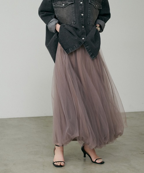 LARUTA（ラルータ）の「【LARUTA】ボリュームチュールスカート（スカート・レディース・ネイビー/ブラック/オフホワイト/グレー/ブラウン/その他1/ピンクベージュ・FREE）」の16枚目の写真